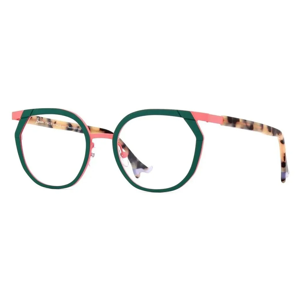 Face A Face Bocca Cocto 2 Womens Eyeglass Frame 0017 Green Pink 50-21 Italy